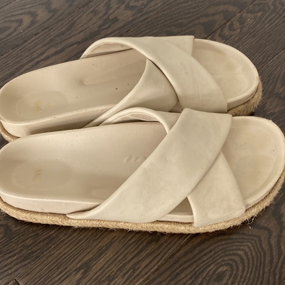 Zara crossed leather slides - Picture 3 of 5